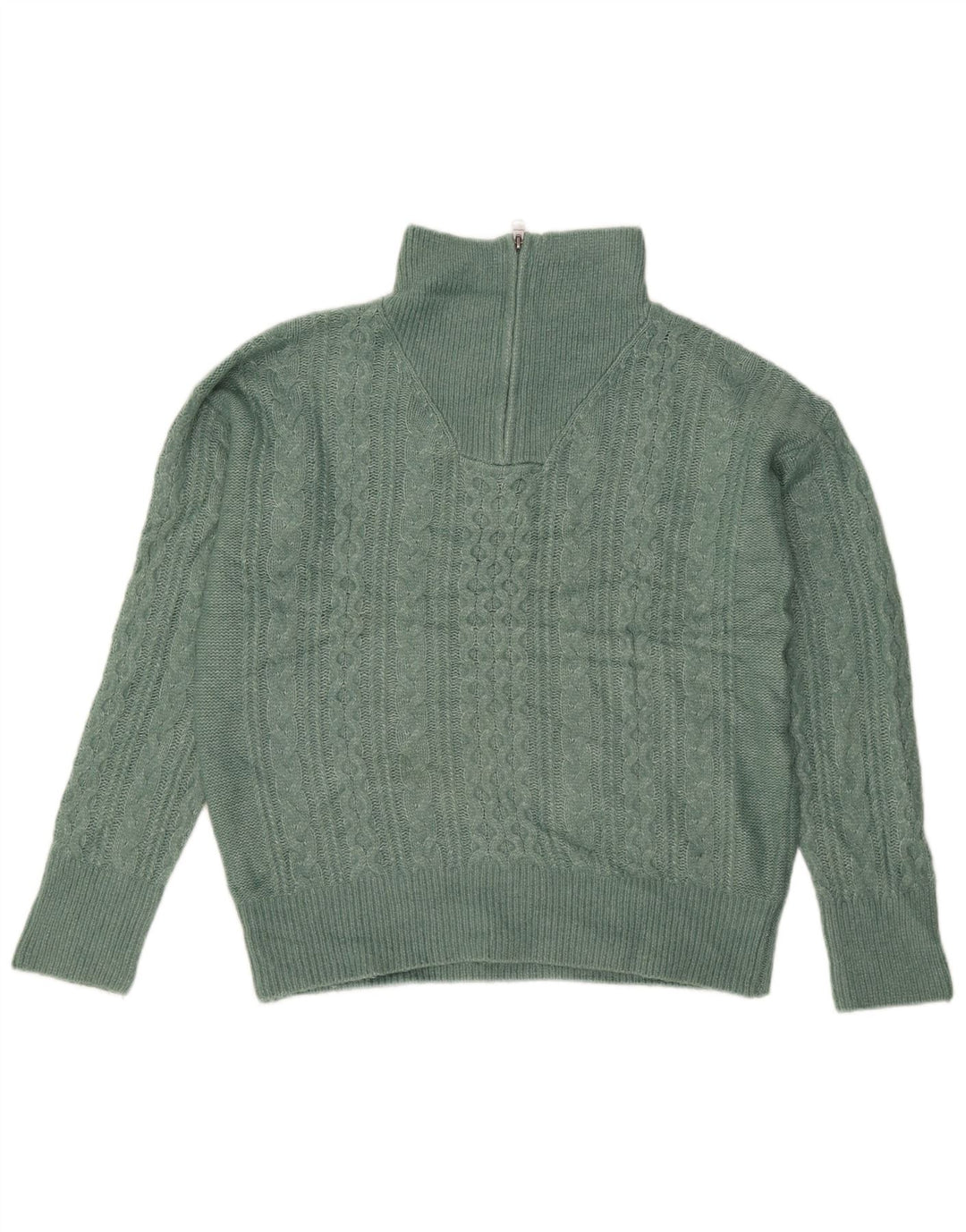 Fat Face Damen-Pullover, übergroß, mit Reißverschluss, UK 12, mittelgrünes Nylon