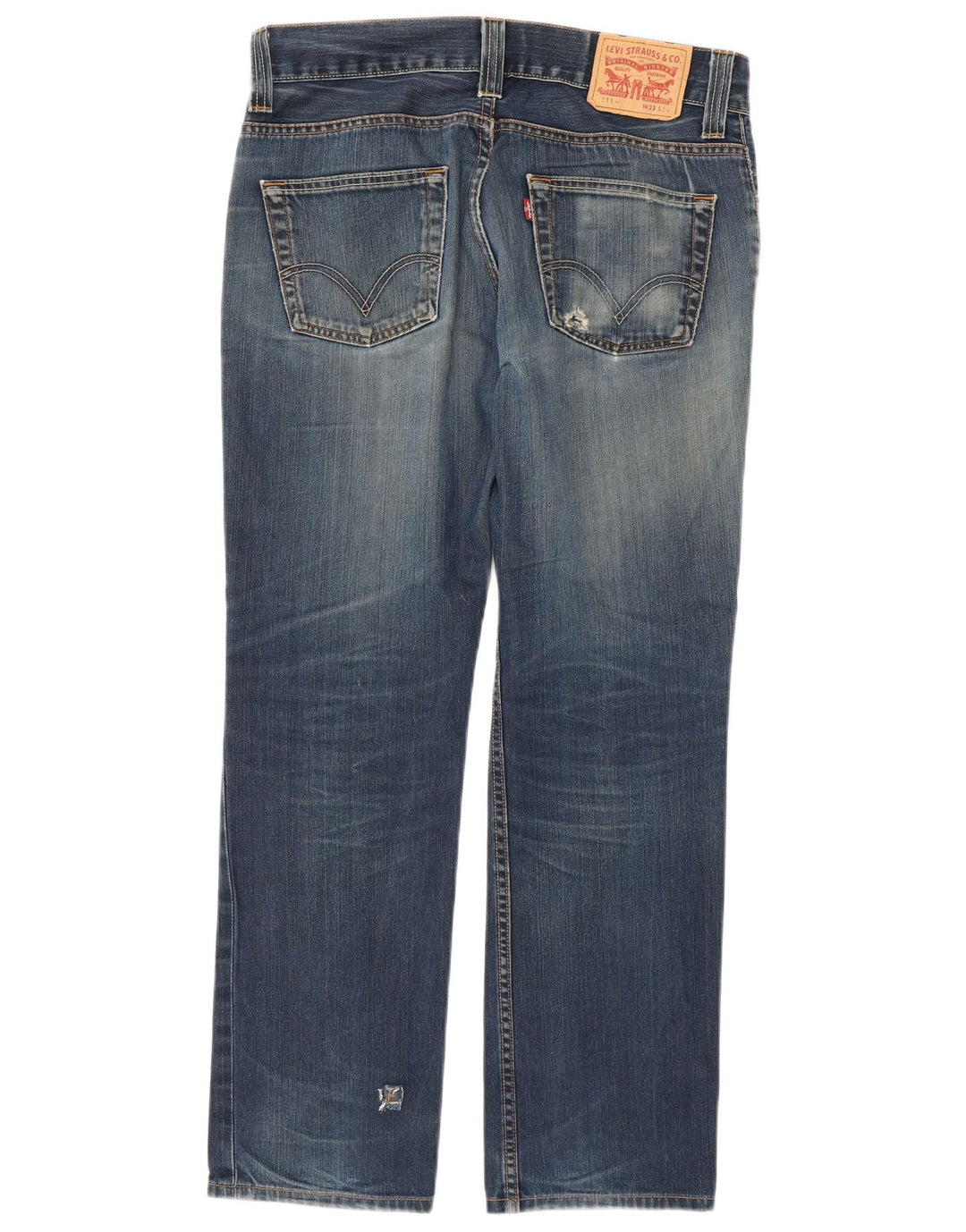 Levi's Herren 511 Distressed Slim Jeans W33 L29 Blaue Baumwolle