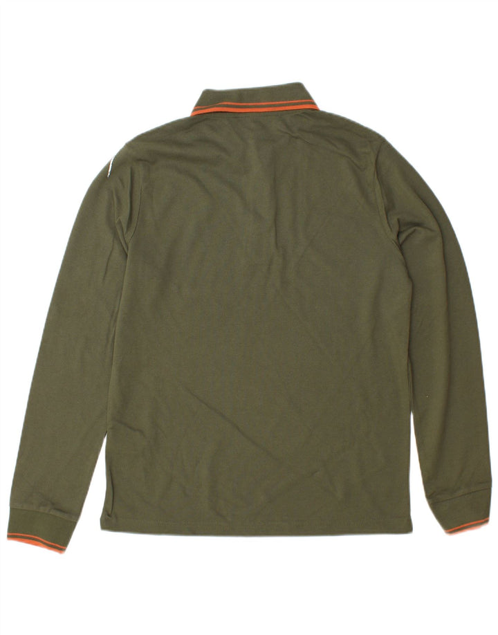 KAPPA Herren-Langarm-Poloshirt, Größe S, Khaki, Baumwolle