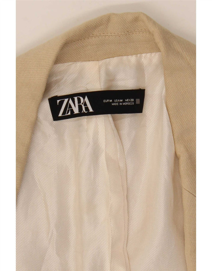 Zara Damen-Blazer mit 3/4-Ärmeln, offen, Gr. 12, Mittelbeige