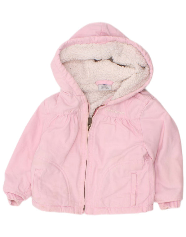 Carhartt Baby-Mädchen-Windbreakerjacke mit Kapuze, 12–18 Monate, rosa Baumwolle