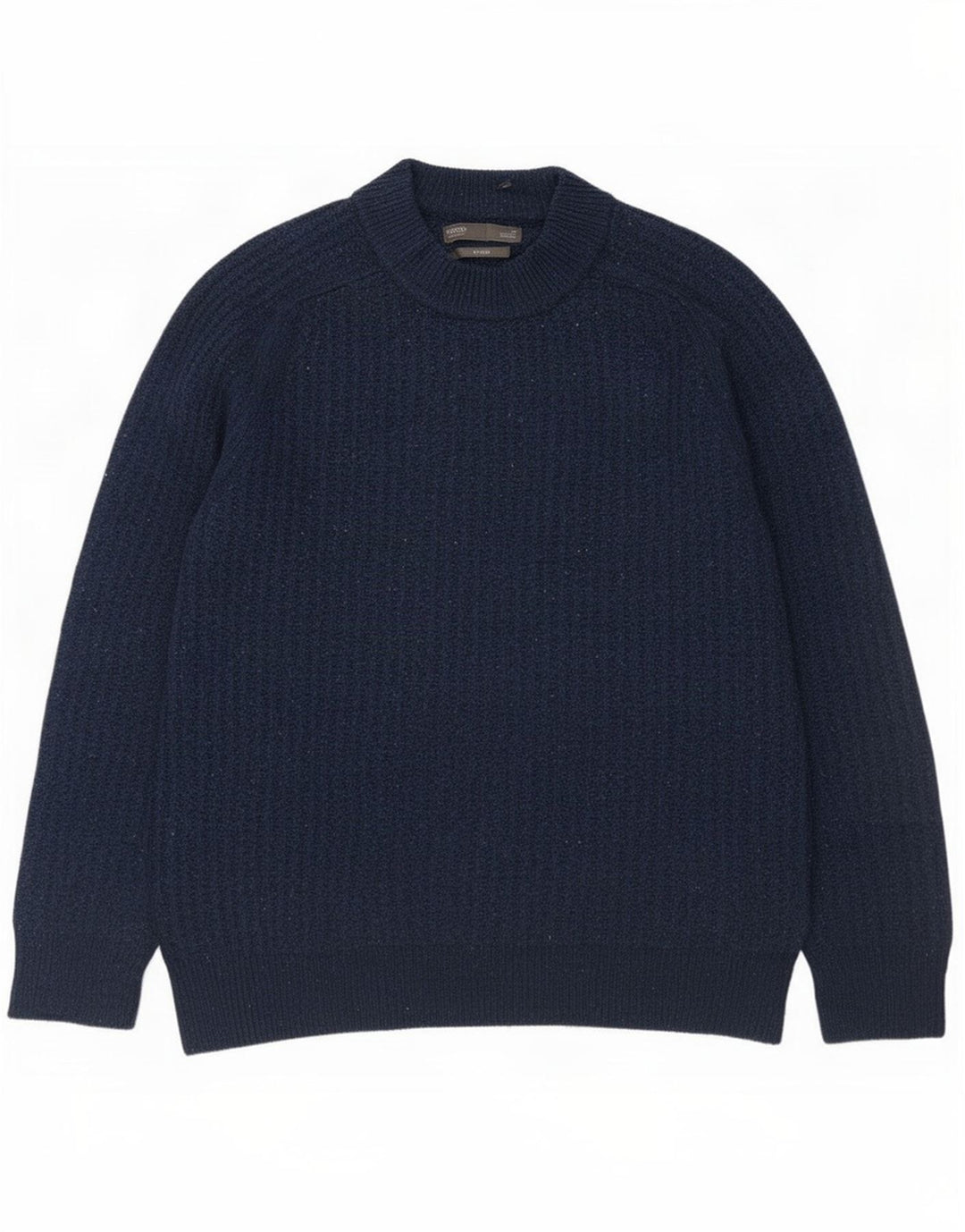 Marks & Spencer Herren-Pullover mit Rundhalsausschnitt, Mittelblau meliert