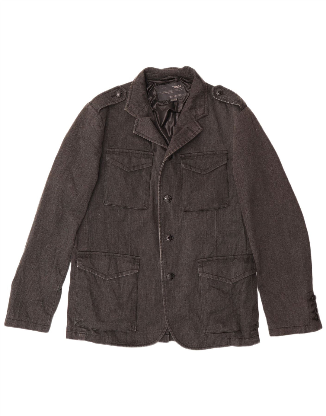 Marlboro Classics Herren-Utility-Jacke, EU 50, große schwarze Baumwolle