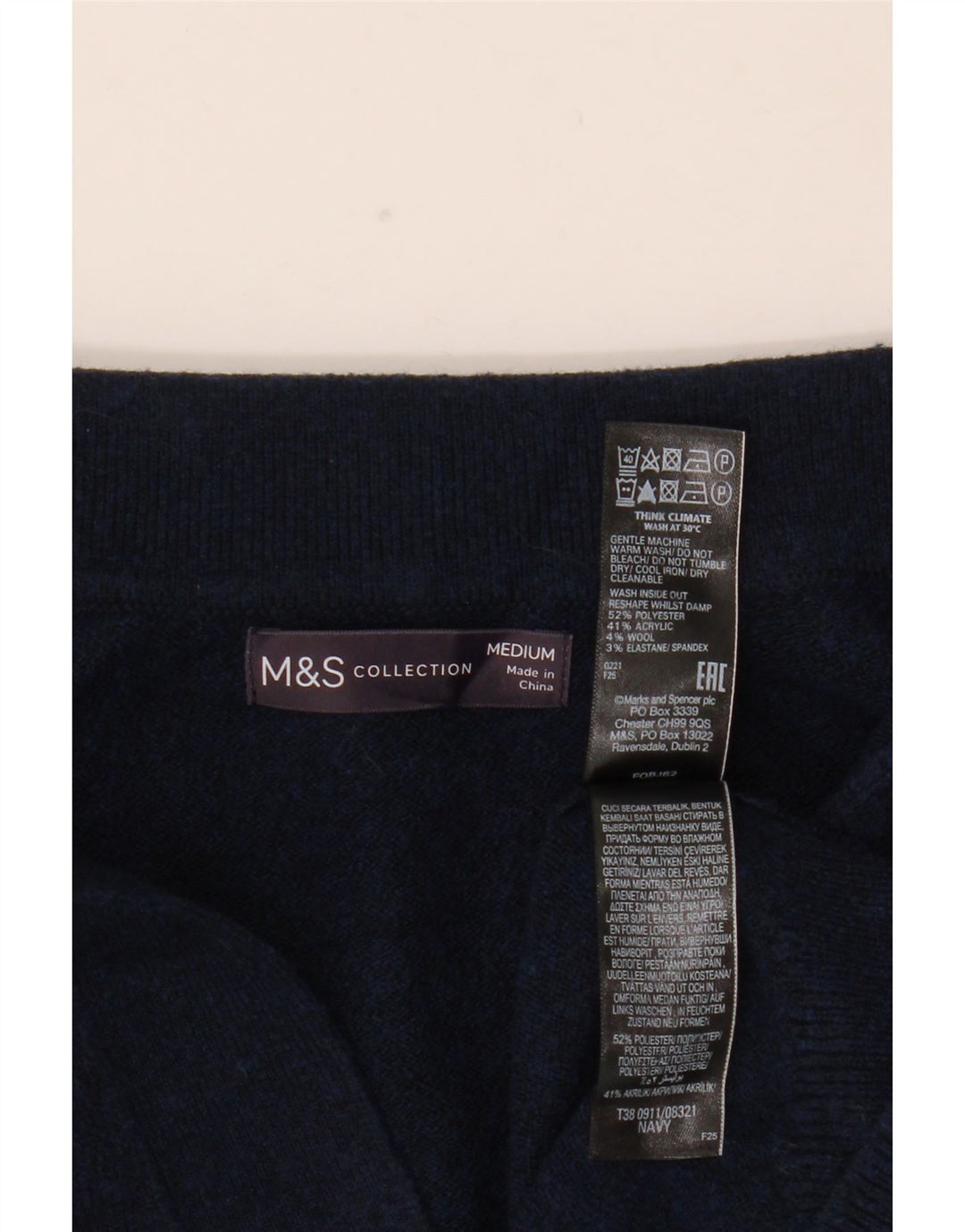 Marks & Spencer Damen-Pullover mit Polokragen, Gr. 14, mittleres Marineblau