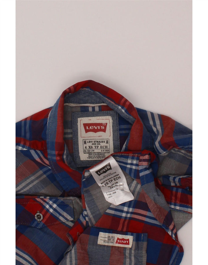 Levi's Jungen-Hemd, 3–4 Jahre, XS, mehrfarbig, kariert, Baumwolle