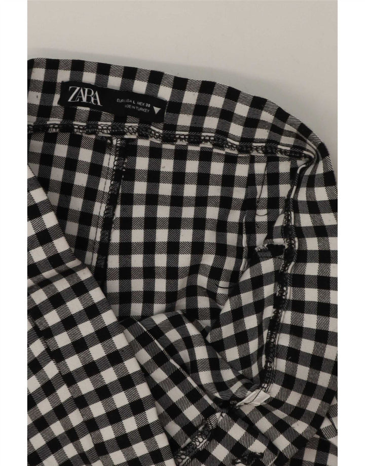 Zara Damen Bootcut Freizeithose Large W30 L27 Black Gingham