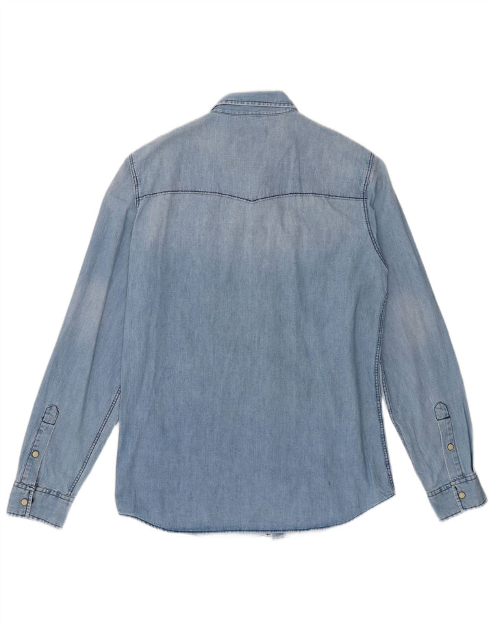 Jack & Jones Herren-Jeanshemd aus mittelblauer Baumwolle