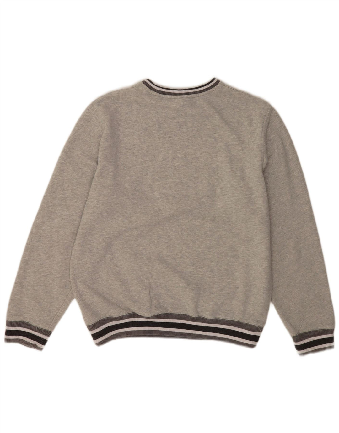 New Era Herren Raiders Grafik-Sweatshirt-Pullover aus mittelgrauer, gestreifter Baumwolle