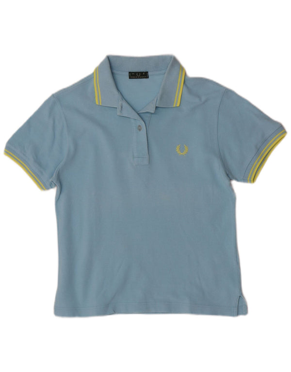 Fred Perry Damen Poloshirt UK 8 Small Blue Cotton