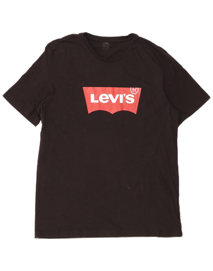 Levi's Herren-T-Shirt mit Grafik, 2XL, schwarze Baumwolle