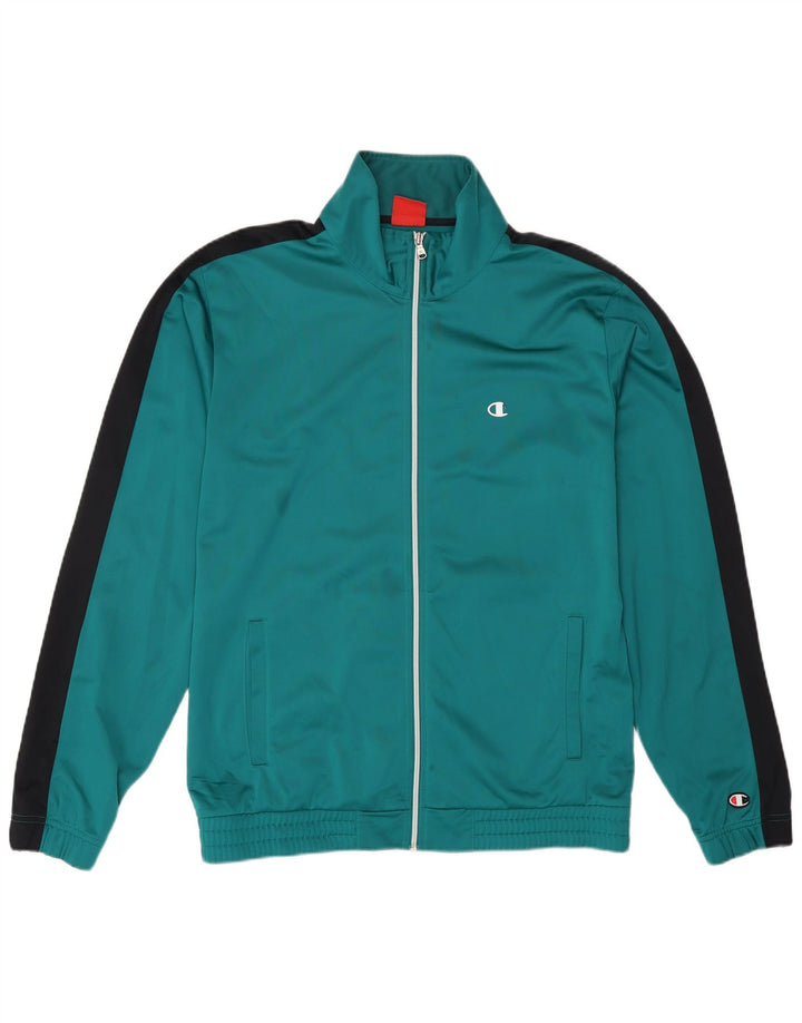 CHAMPION Herren-Trainingsanzug-Top-Jacke, großes grünes Farbblock-Polyester