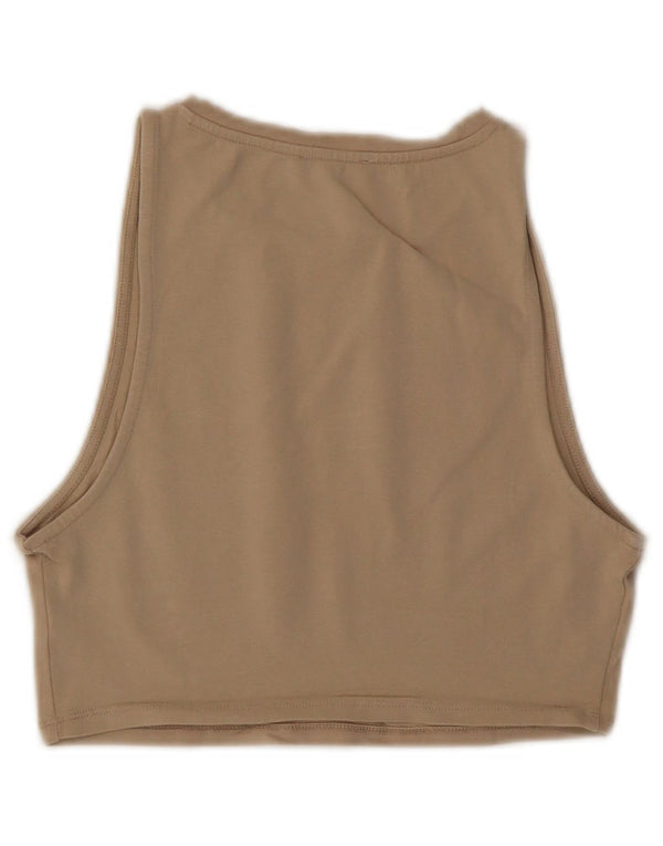 ZARA Damen Crop Top UK 12 Mittelbeige Baumwolle