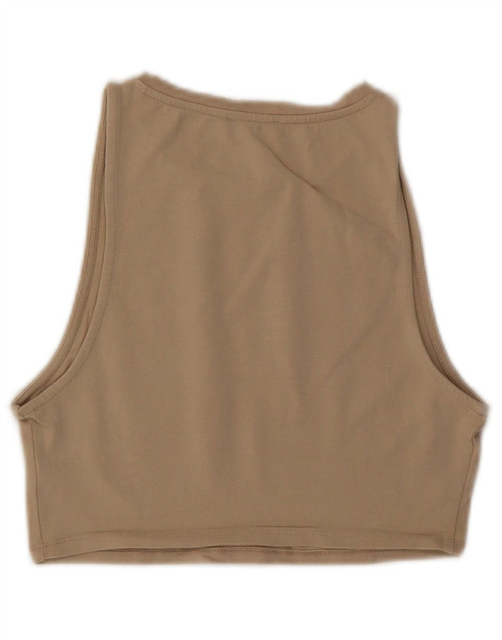 ZARA Damen Crop Top UK 12 Mittelbeige Baumwolle