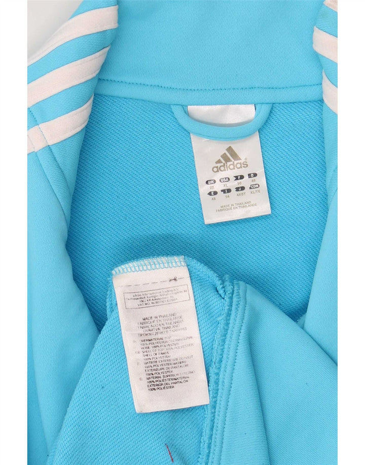 Adidas Damen Trainingsanzug Top Jacke UK 22 XL Blau Polyester