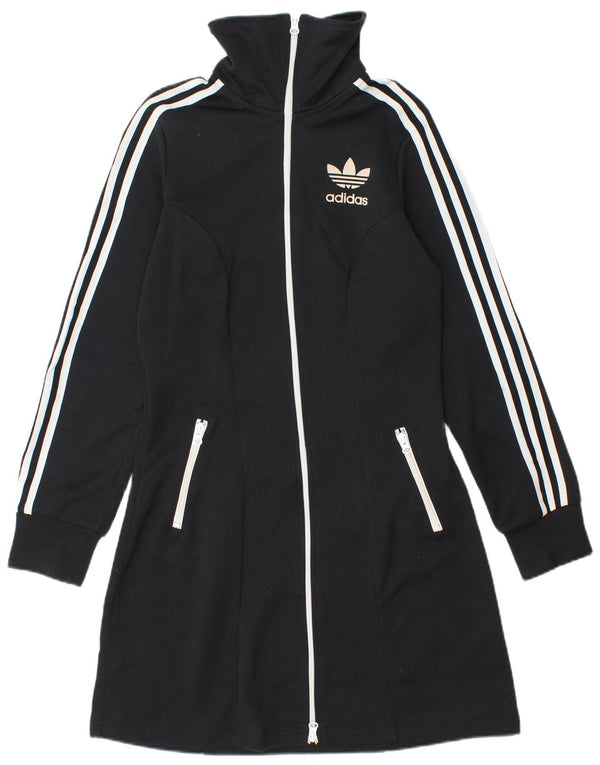 Adidas Damen Longline Trainingsanzug Top Jacke IT 36 XS Schwarz