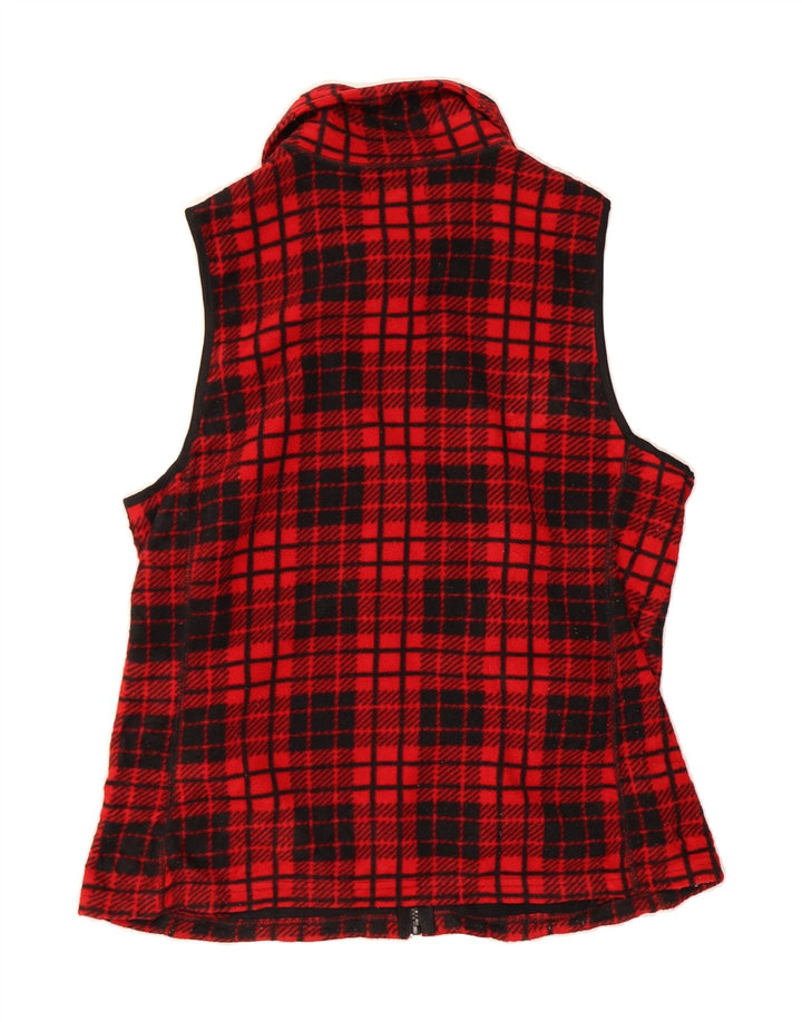 CHAPS Womens Fleece Gilet UK 16 Large Red Check Vintage Chaps and Second-Hand Chaps from Messina Hembry 