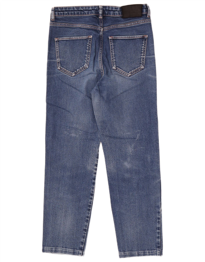 Massimo Dutti Damen-Jeans mit hoher Taille, kurz geschnitten, EU 40, mittelgroß, W30, L26, Blau