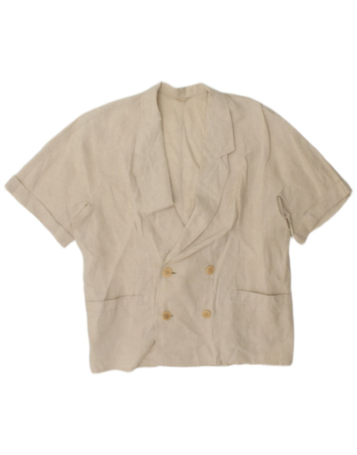 Max Mara Damen Zweireiher-Blazerjacke UK 14 Mittelbeige