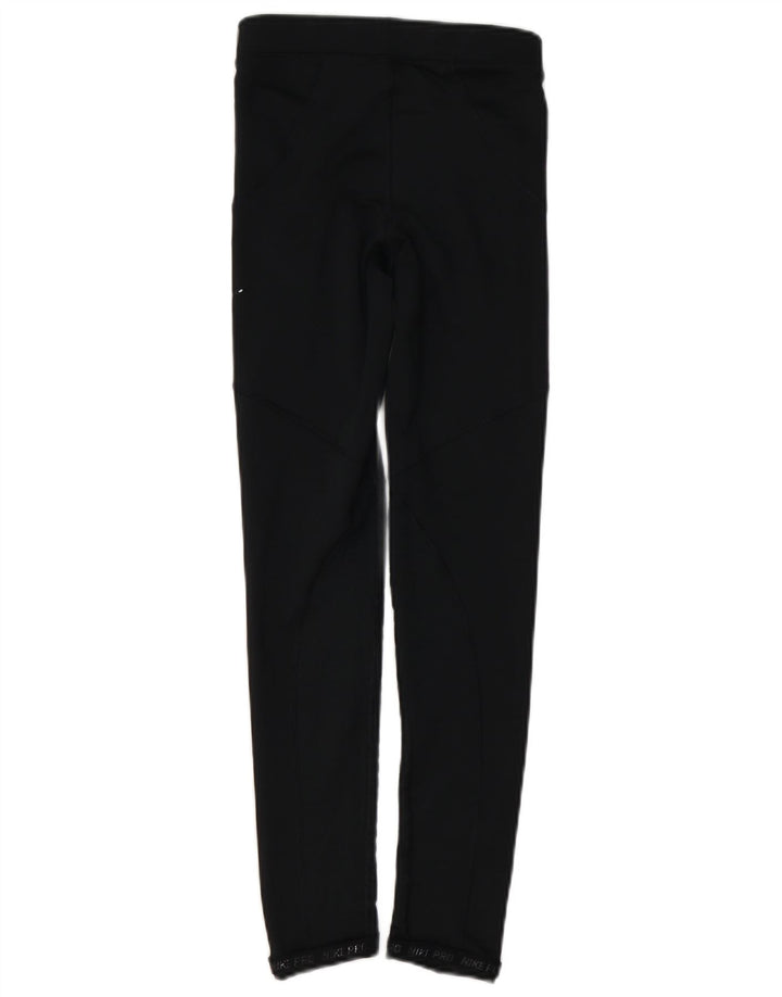 NIKE Damen Graphic Leggings UK 4 XS Schwarz