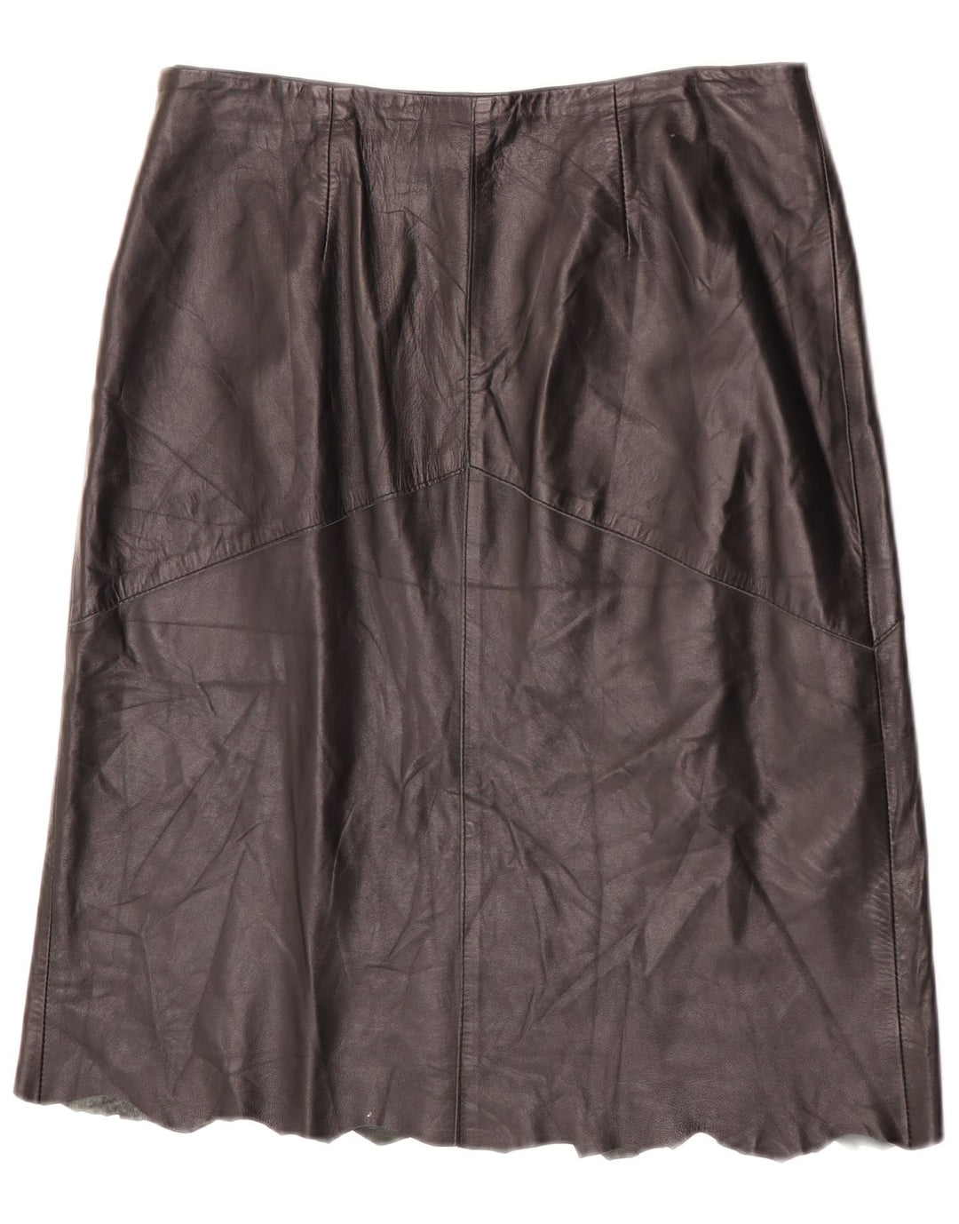 Vintage Damen Lederrock IT 48 XL W32 Schwarzes Leder