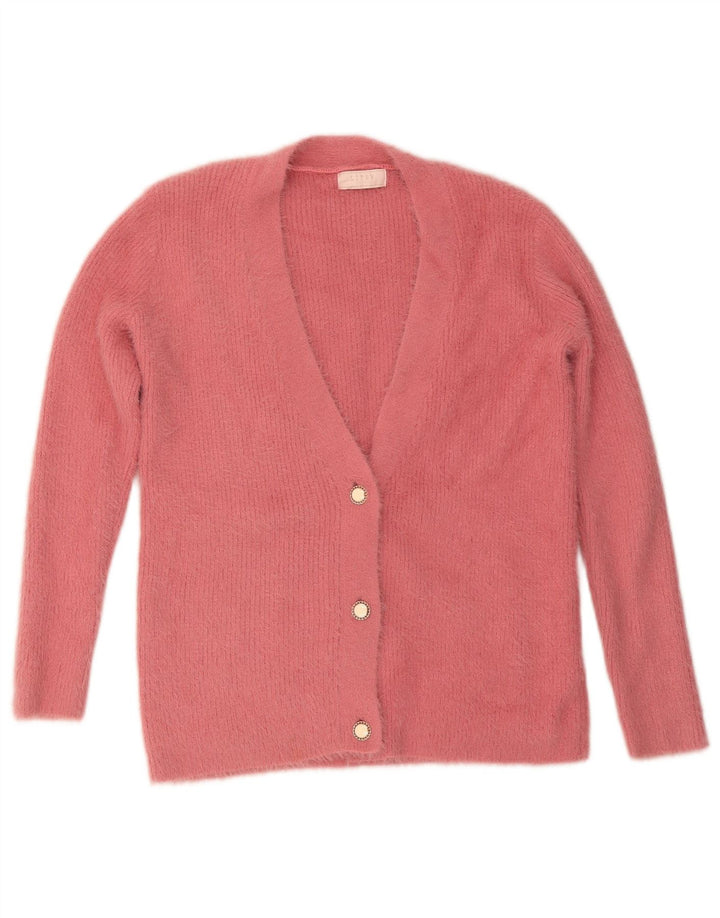 Lipsy Damen-Cardigan-Pullover UK 12 Mittelrosa Nylon
