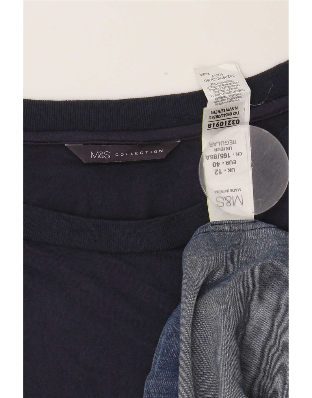 Marks & Spencer Damen-Basic-Kleid UK 12 Medium Navy Blue Lyocell