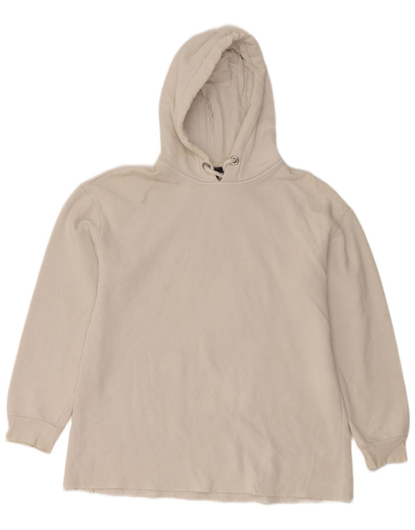 Topshop Damen-Pullover mit übergroßem Kapuzenpullover, UK 10, Größe S, weiße Baumwolle