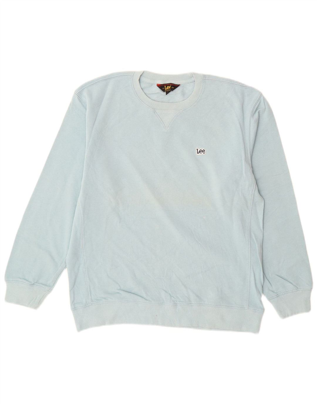 LEE Herren-Sweatshirt mit normaler Passform, mittelblaue Baumwolle