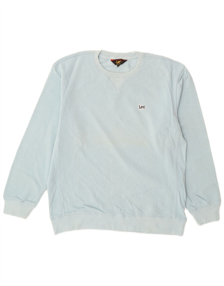 LEE Herren-Sweatshirt mit normaler Passform, mittelblaue Baumwolle