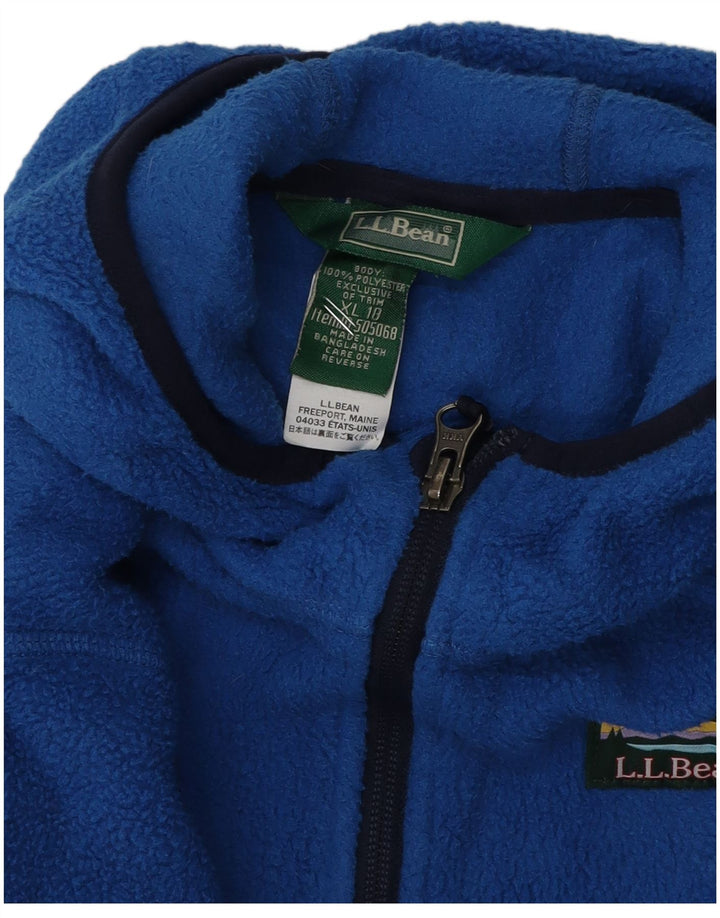 L.L.BEAN Damen-Fleecejacke mit Kapuze, UK 18, XL, Blau, Polyester