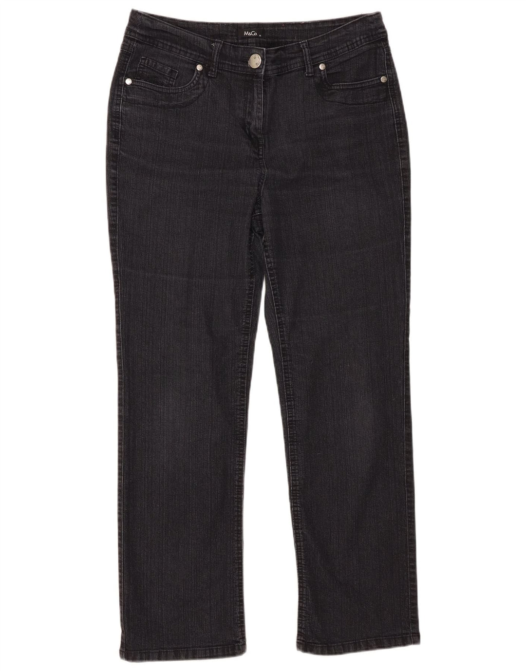 M&Co Damen Straight Jeans UK 14 Large W34 L27 Schwarz