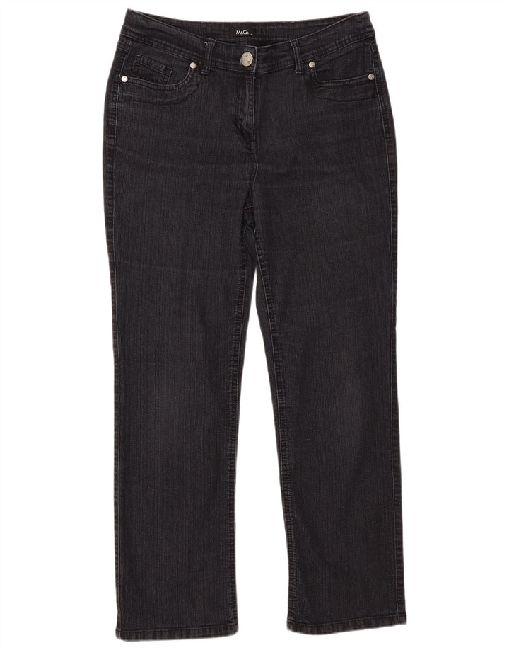 M&Co Damen Straight Jeans UK 14 Large W34 L27 Schwarz