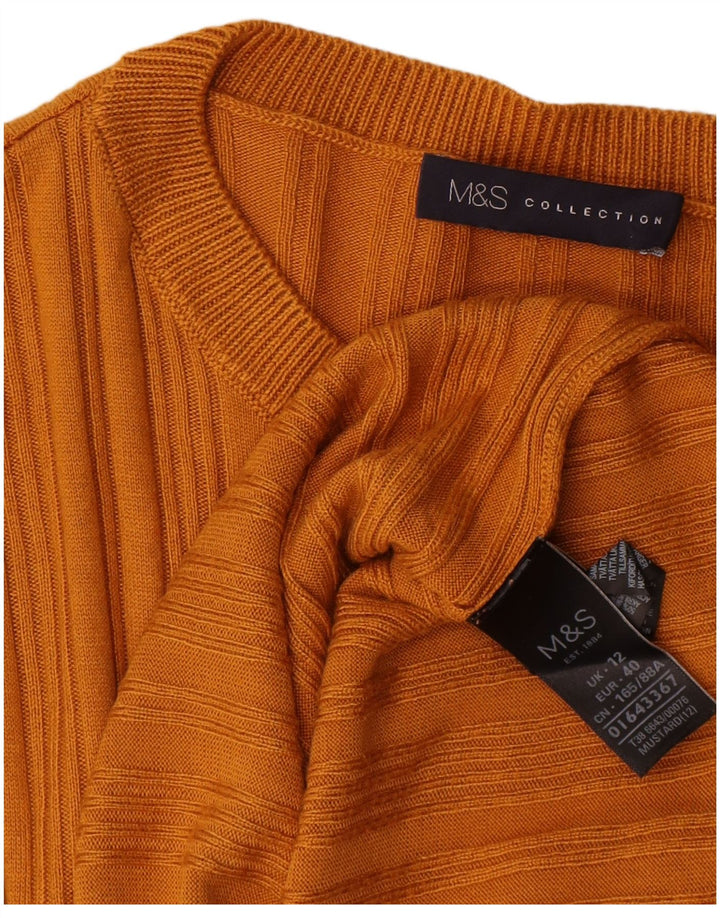 Marks & Spencer Damen Top Langarm UK 12 Mittelgelbes Acryl