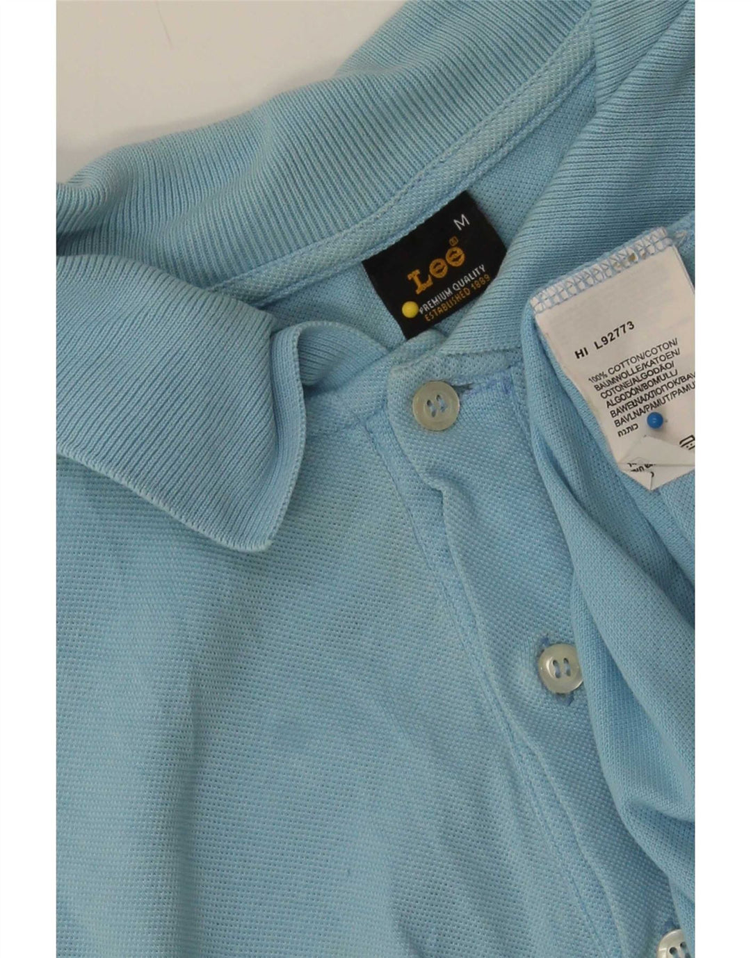 Lee Herren-Poloshirt aus mittelblauer Baumwolle