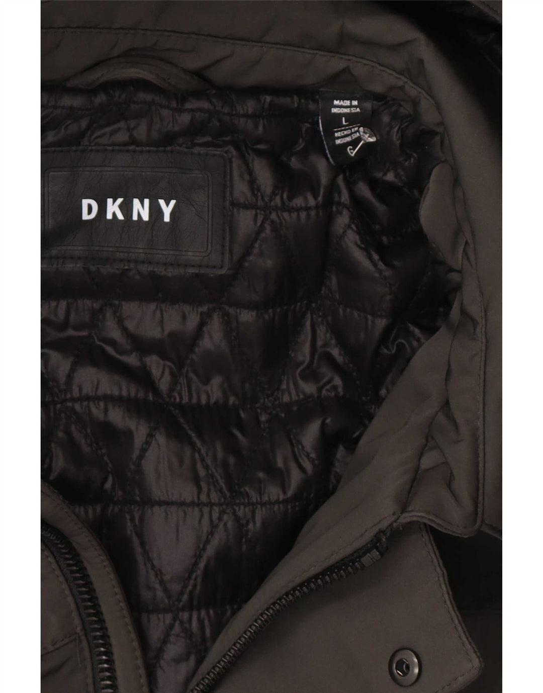 Dkny Herren-Mantel mit Kapuze, gepolstert, UK 40, Größe L, grau, Polyester