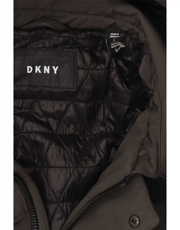 Dkny Herren-Mantel mit Kapuze, gepolstert, UK 40, Größe L, grau, Polyester