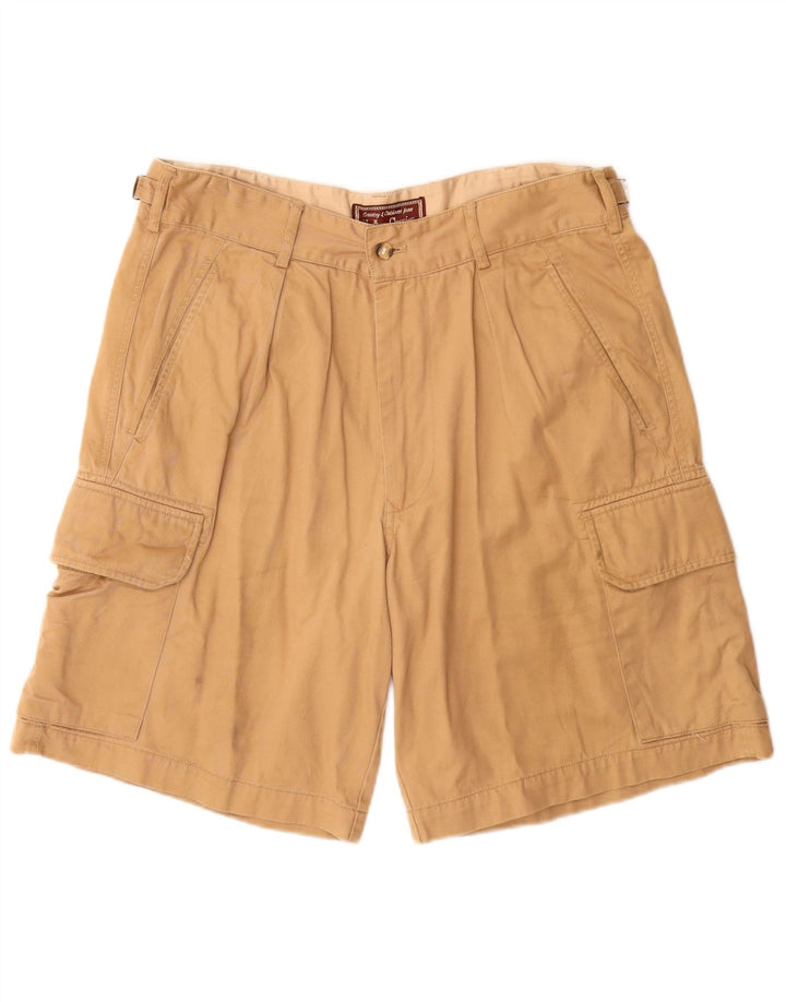 Marlboro Classics Herren Pegged Cargo Shorts EU 52 XL W32 Beige Baumwolle