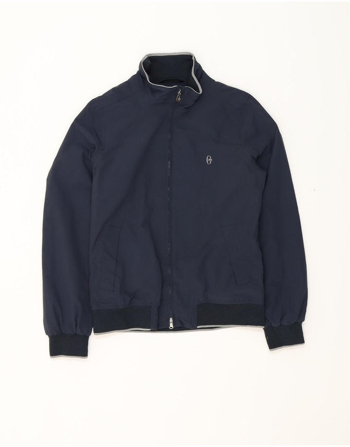 CONTE OF FLORENCE Womens Bomber Jacket IT 44 Medium Navy Blue Polyester