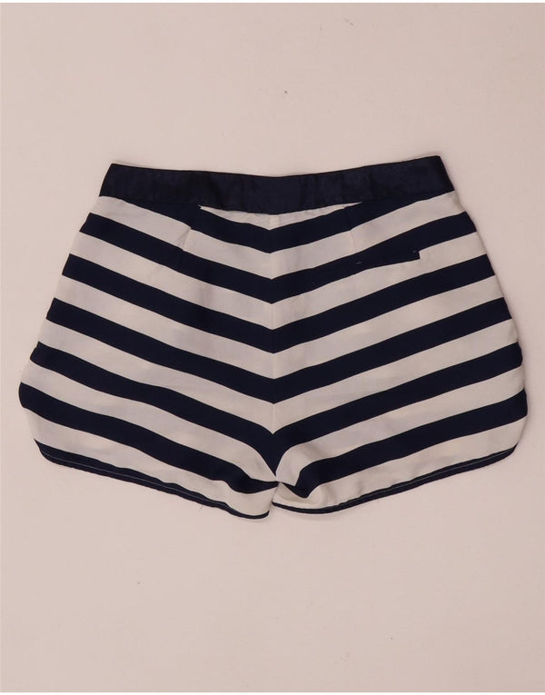 Zara Damen Chinoshorts Small W26 Marineblau gestreift Polyester