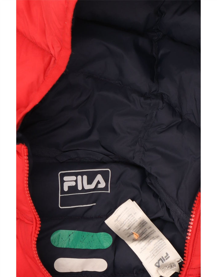 FILA Herren-Jacke mit Kapuze, gepolstert, UK 38, Mittelrot, Polyester