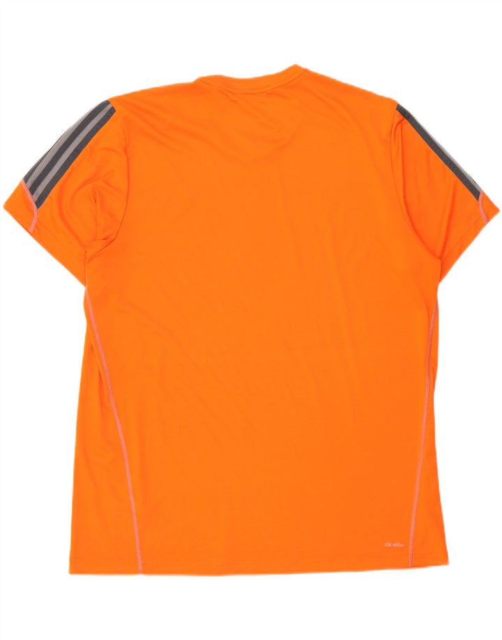 ADIDAS Herren Climalite T-Shirt Top 2XL Orange Colourblock Polyester