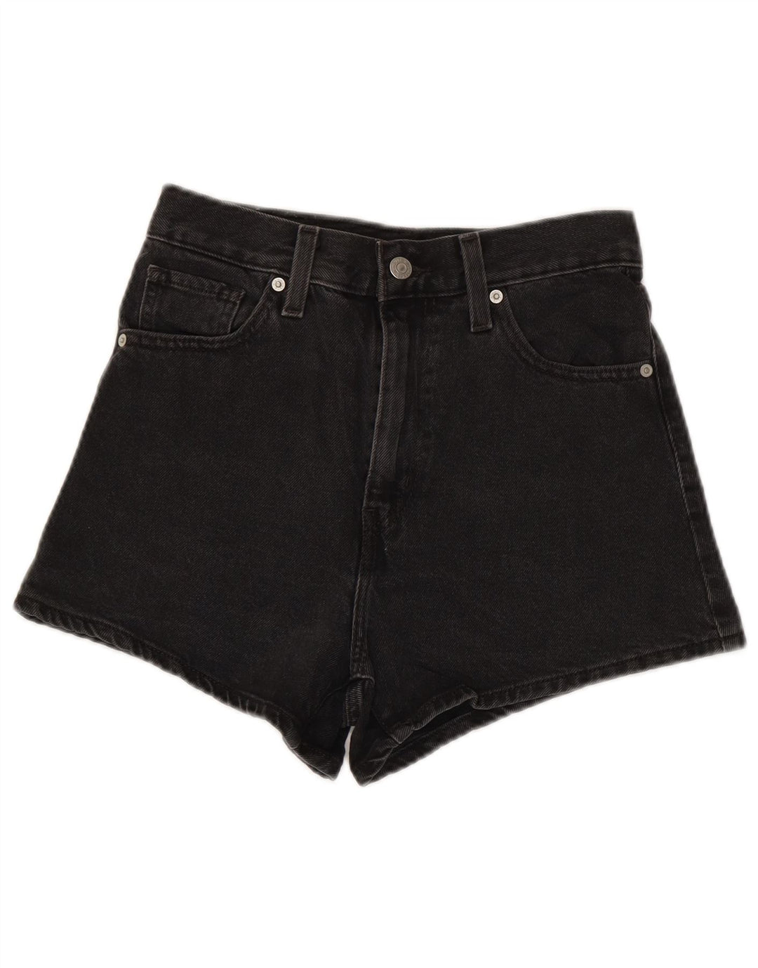 LEVI'S Womens High Rise Denim Shorts W26 Small  Black Cotton