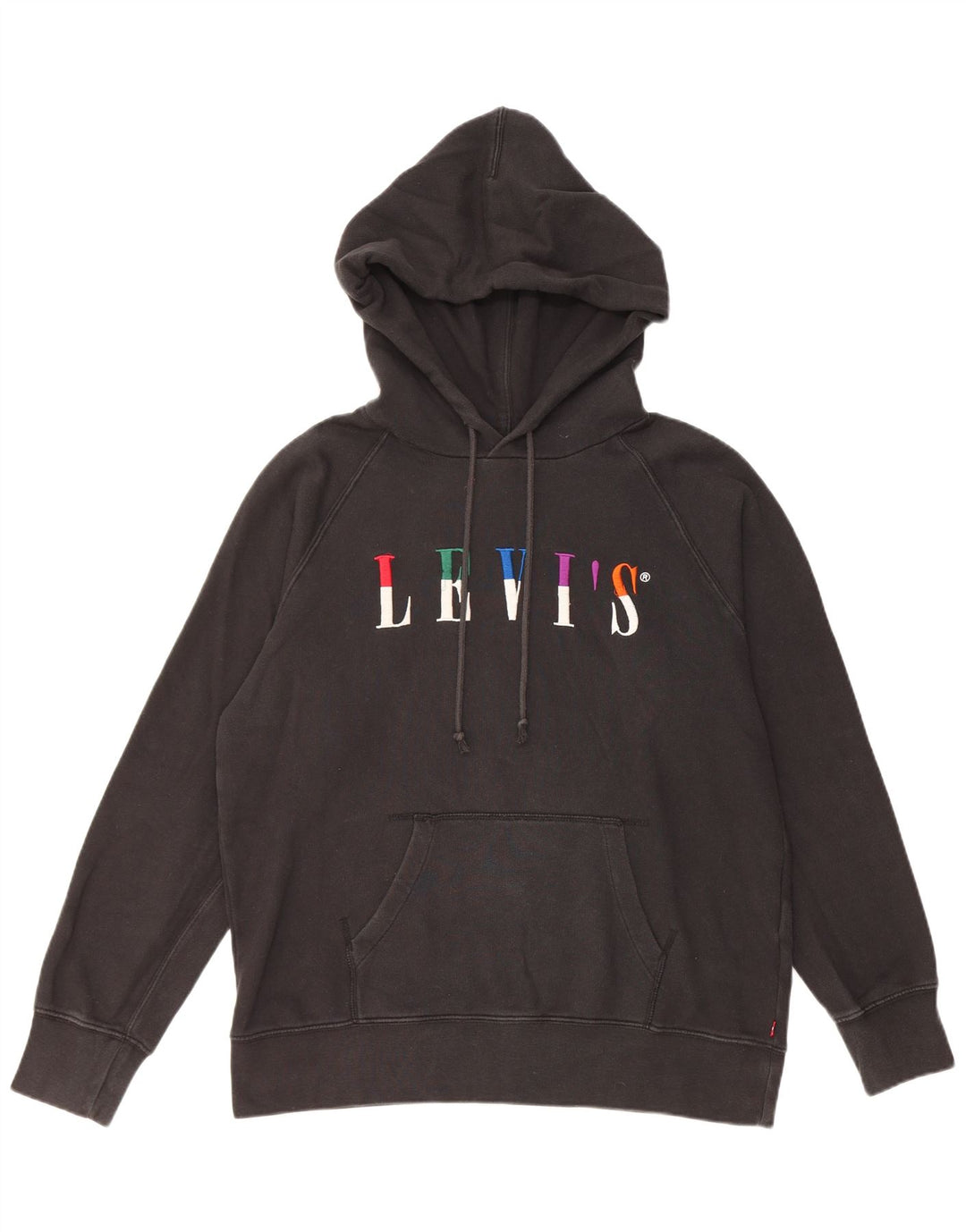 LEVI'S Damen-Pullover mit übergroßem grafischem Kapuzenpullover, UK 14, mittelschwarz, Baumwolle