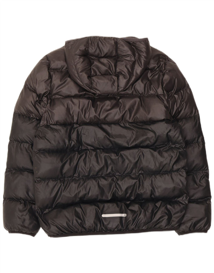 Adidas Wattierte Jacke mit Kapuze für Jungen, 13–14 Jahre, schwarzes Colourblock-Polyester