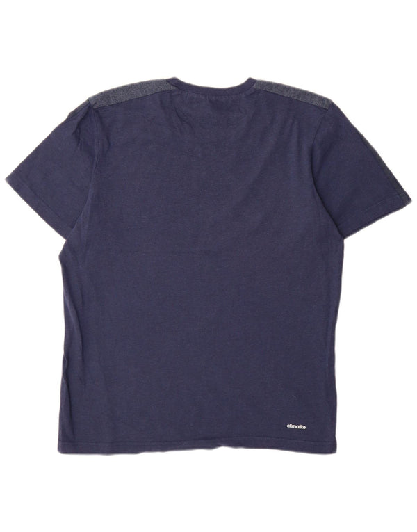 Adidas Mens Climalite T-Shirt Top Medium Navy Blue Cotton