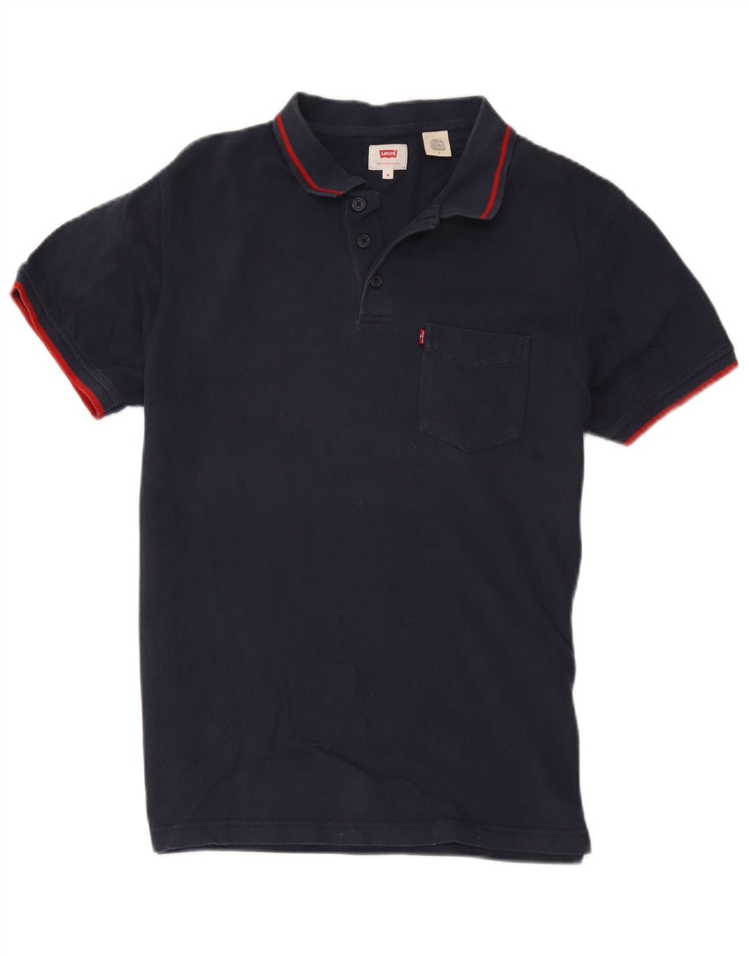 Levi's Herren-Poloshirt aus mittelblauer Baumwolle in Marineblau