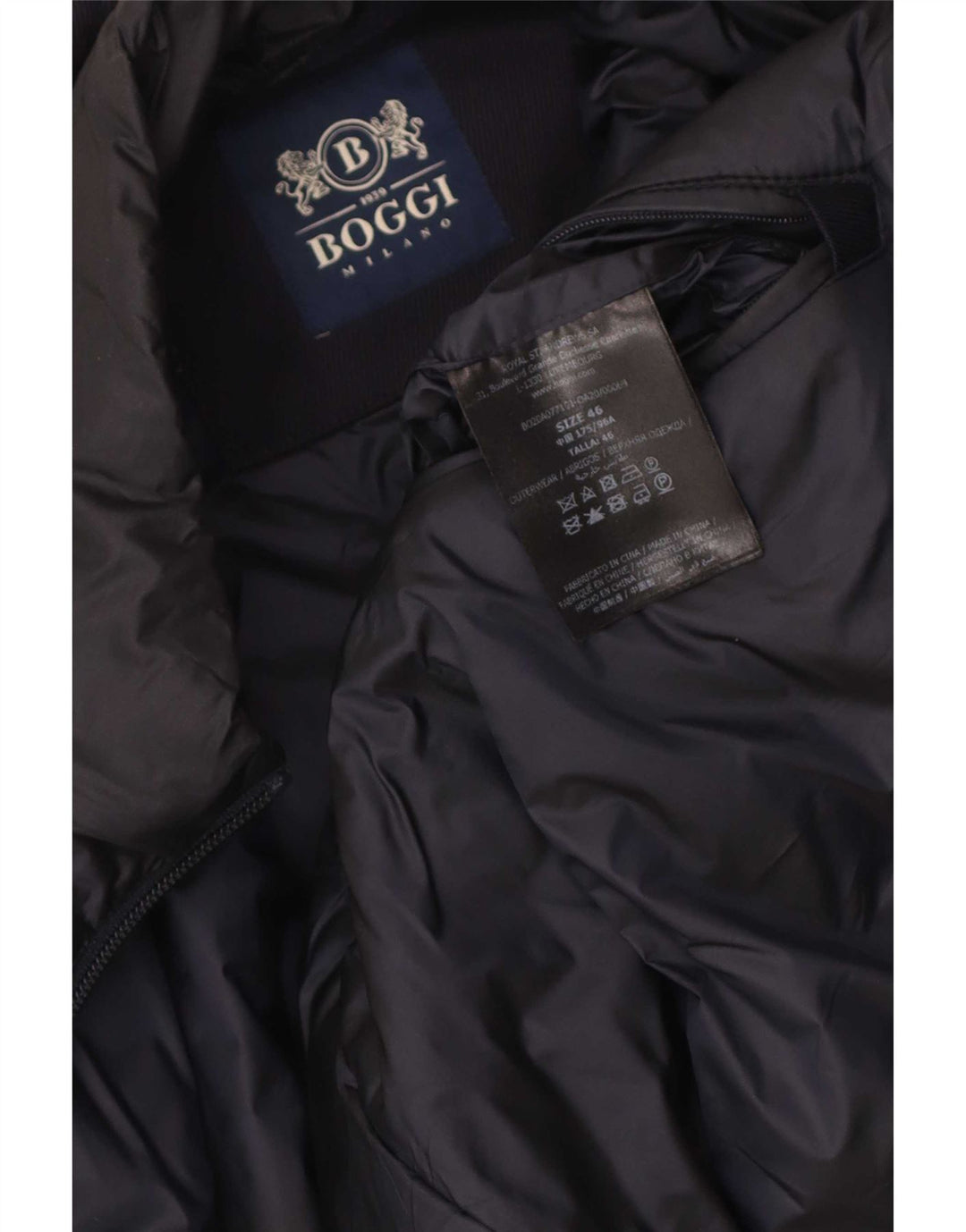 Boggi Herrenmantel IT 46 Small Marineblaue Wolle
