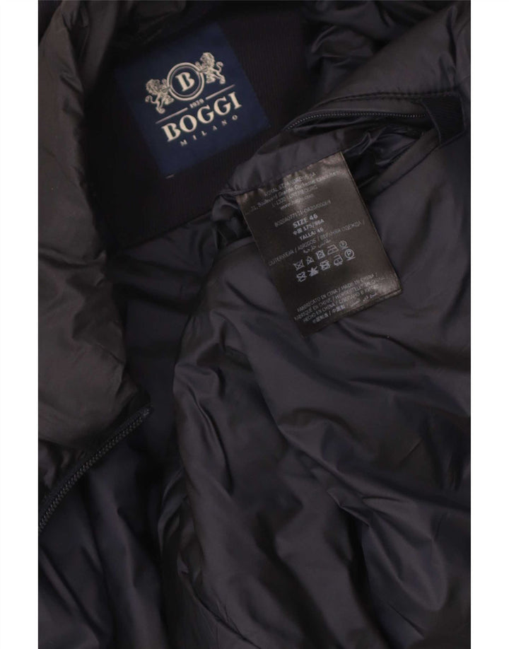 Boggi Herrenmantel IT 46 Small Marineblaue Wolle