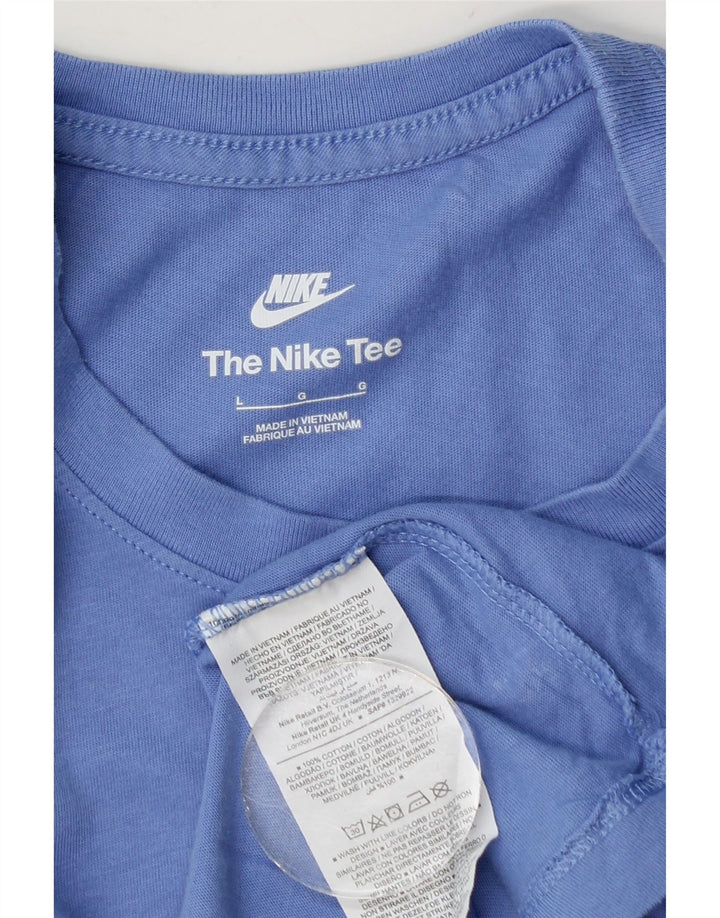 Nike Herren T-Shirt Top Large Blau Baumwolle