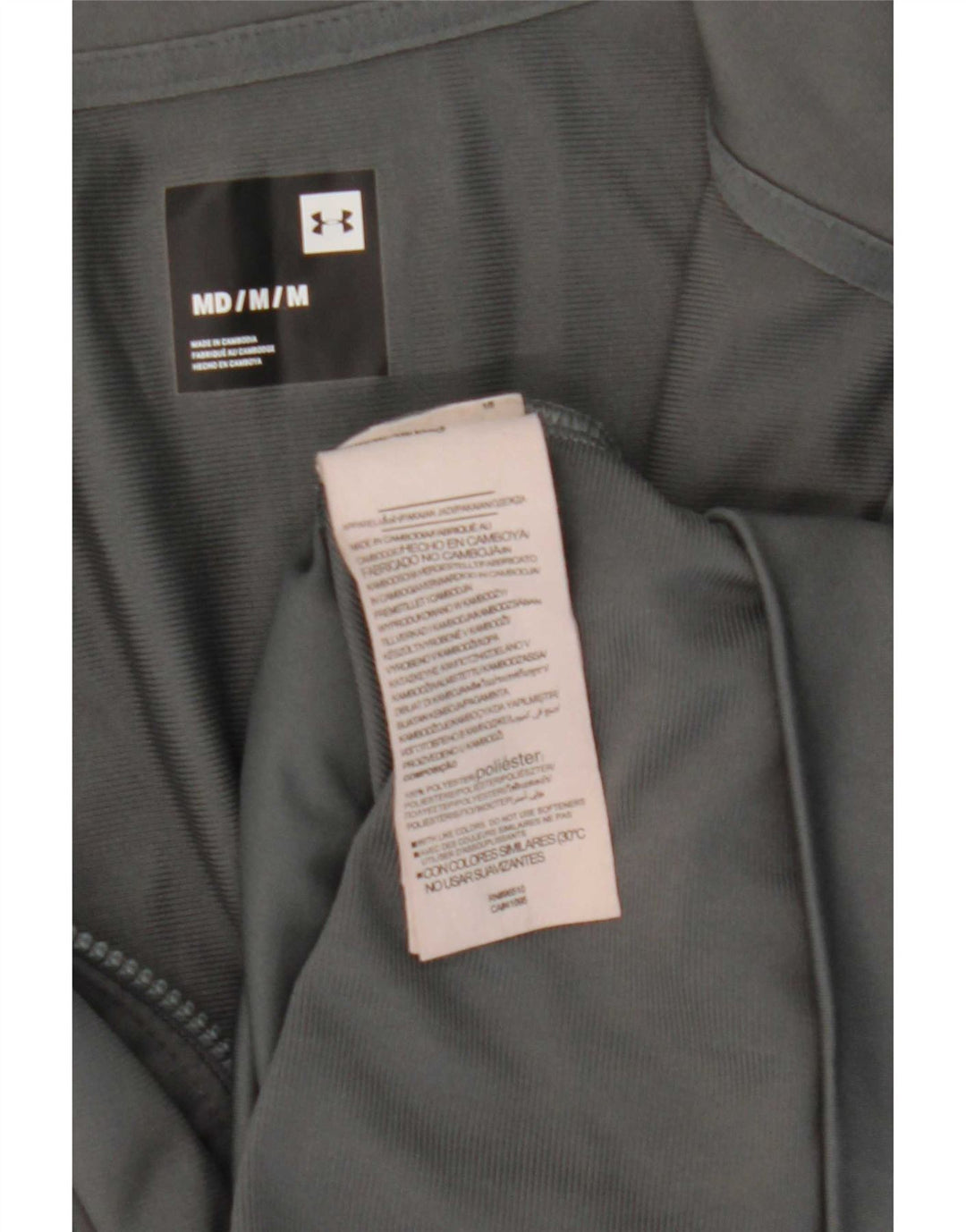 Under Armour Herren-Trainingsanzug-Oberjacke aus mittelgrauem Colourblock-Polyester